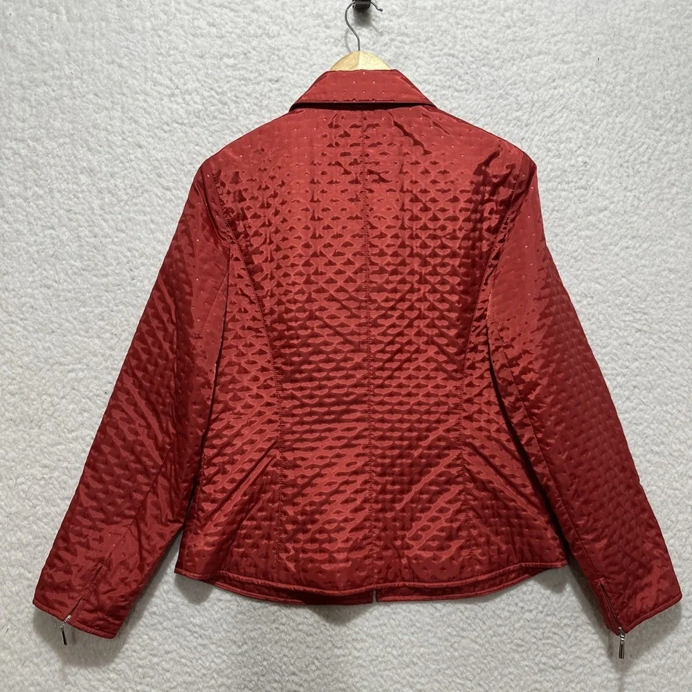 Talbot's Women's Size‎ 10 Jacket Full Zip Blazer Red Quilted Polyester Coat